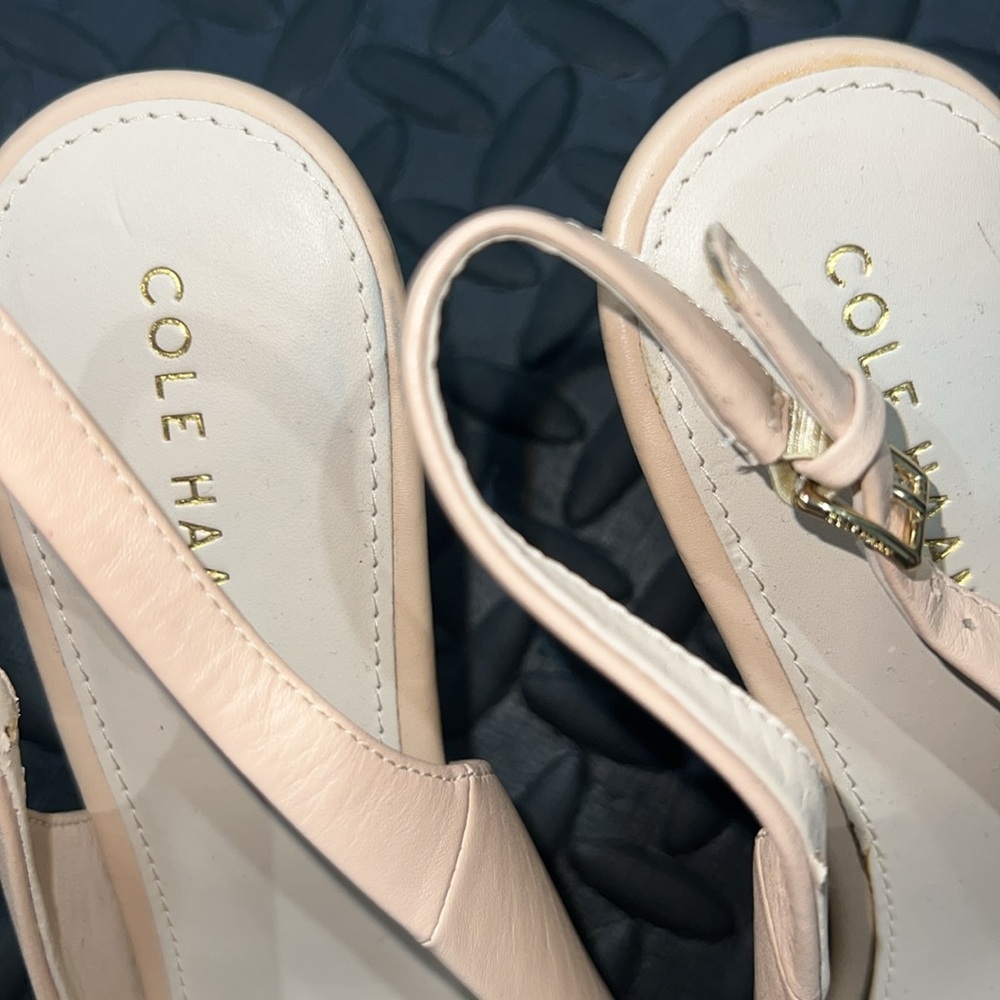 Cole Haan Maya Peep Toe Sling Back Size 6 Leather View 2
